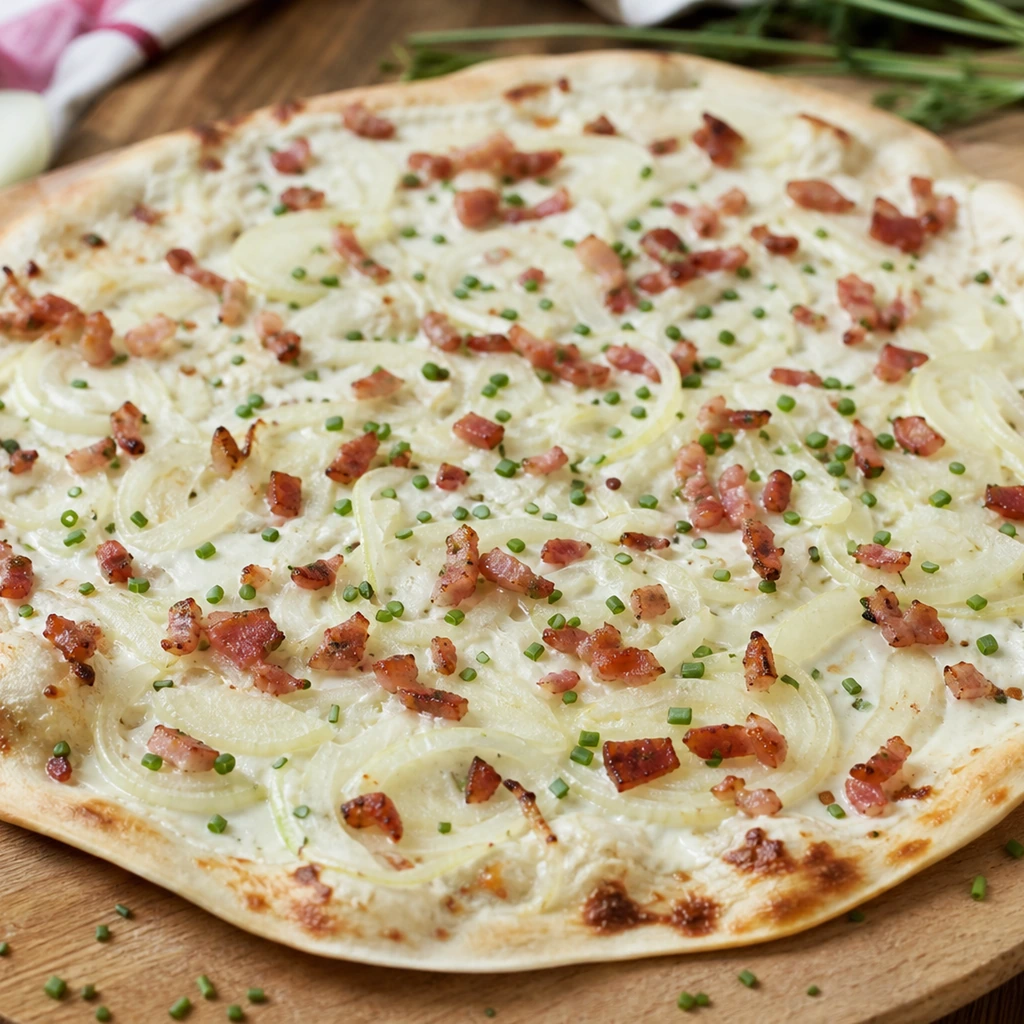 Flammkuchen mit Fertigteig
