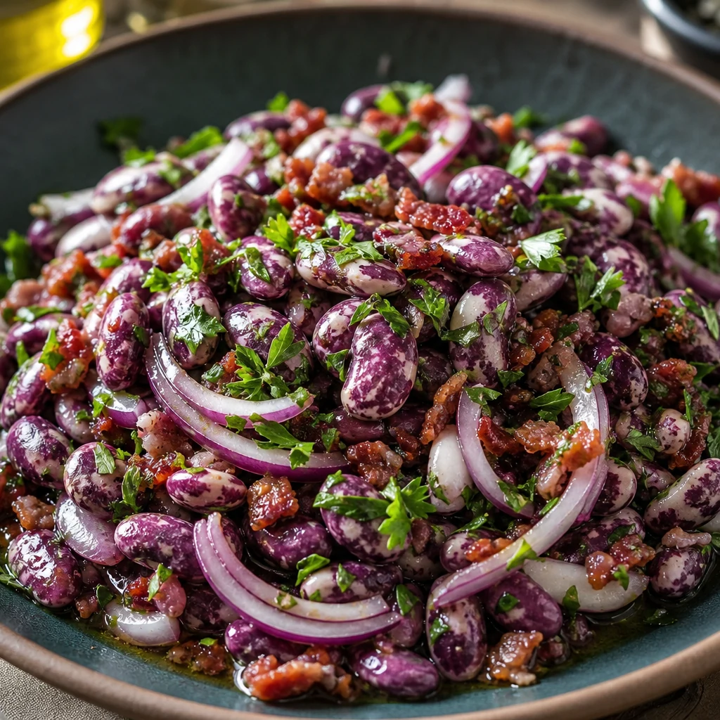 Käferbohnensalat mit Speck