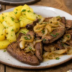 Gebratene Leber mit Erdäpfeln