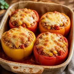 Gefüllte Paprika mit Reis und Mais