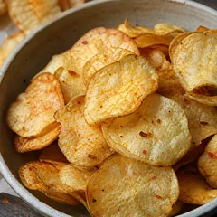 Scharfe Ofen-Kartoffelchips